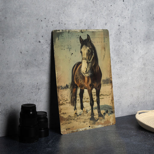a picture of a horse on a table