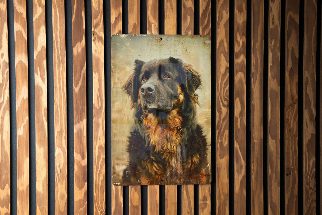 a picture of a dog on a wooden wall
