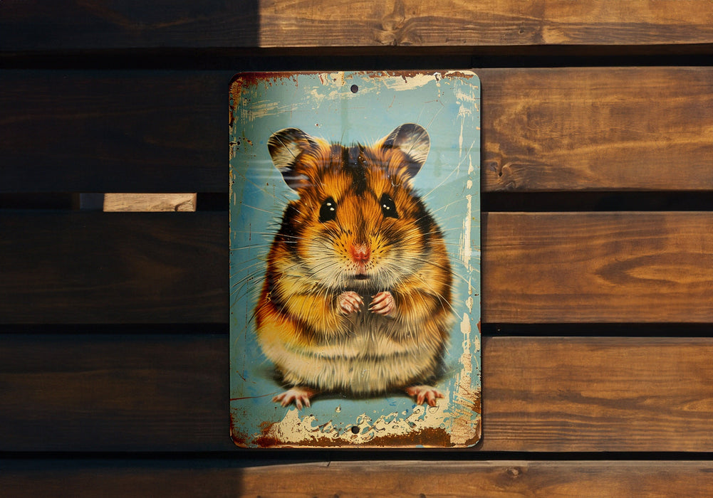a sign with a picture of a hamster on it