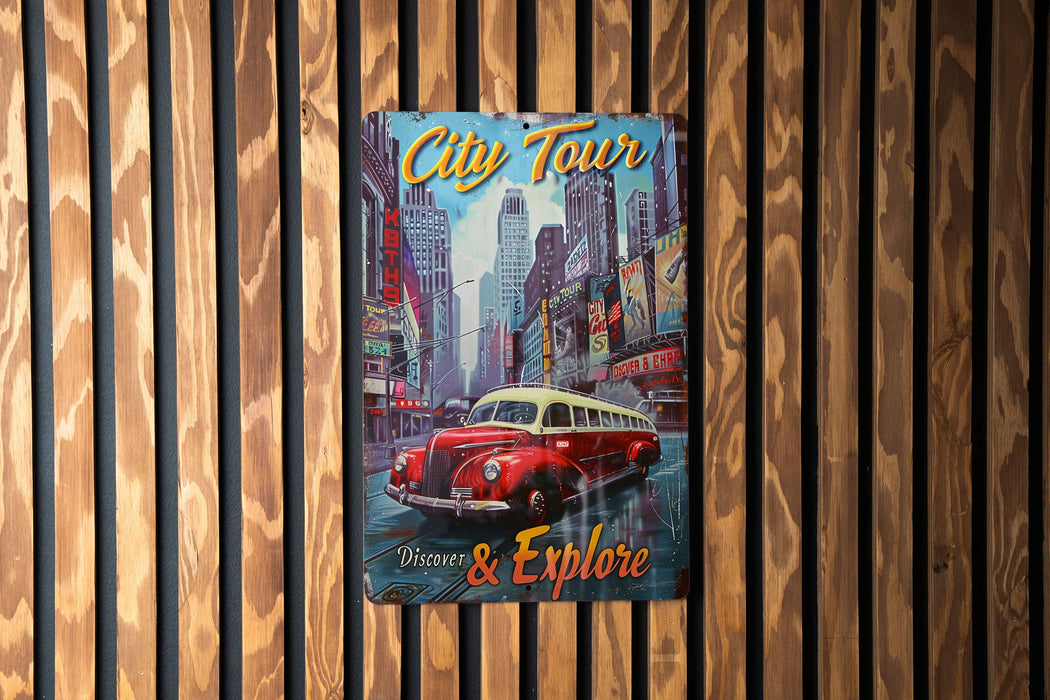 a red car is parked in front of a wooden wall