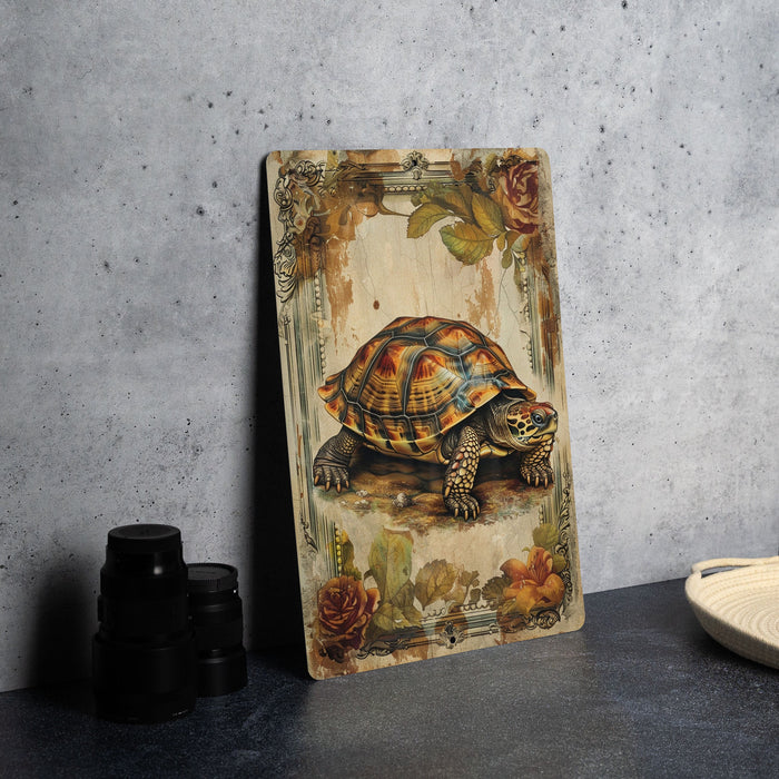 a picture of a turtle on a table