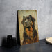 a picture of a dog is on a table