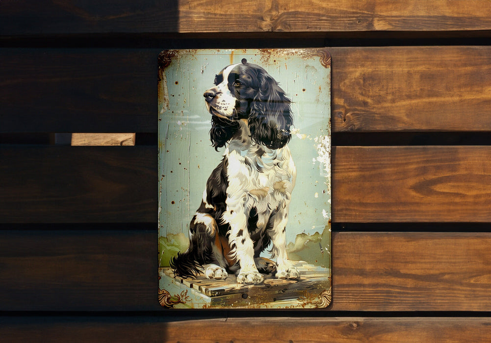 a picture of a dog sitting on top of a wooden bench