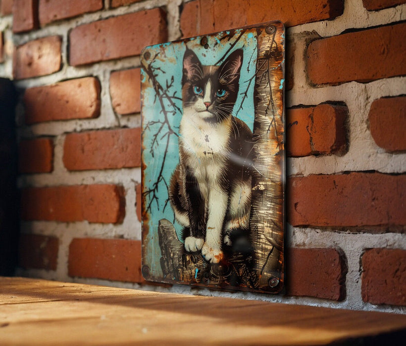 a picture of a cat on a brick wall