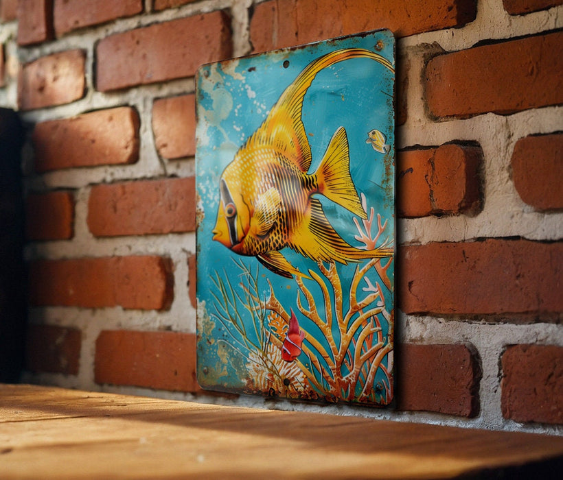 a picture of a fish on a brick wall
