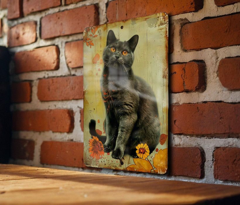 a picture of a cat on a brick wall