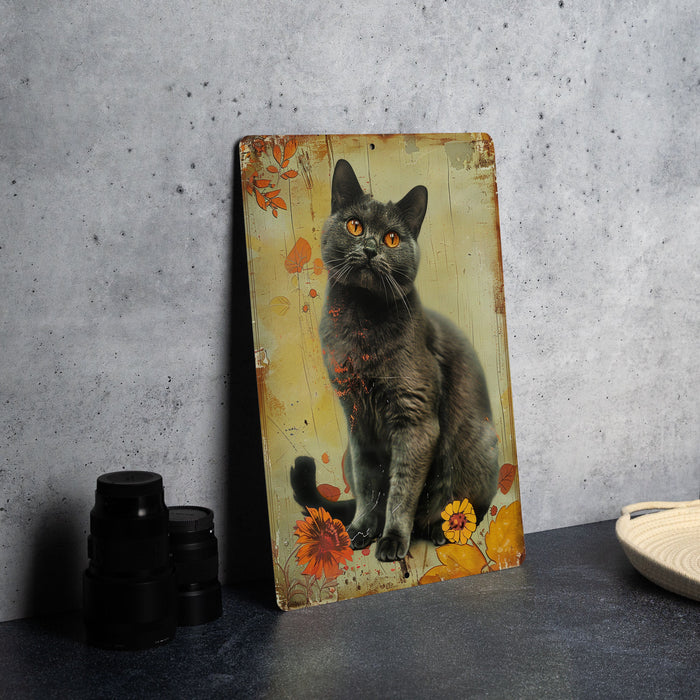 a picture of a cat sitting on a table