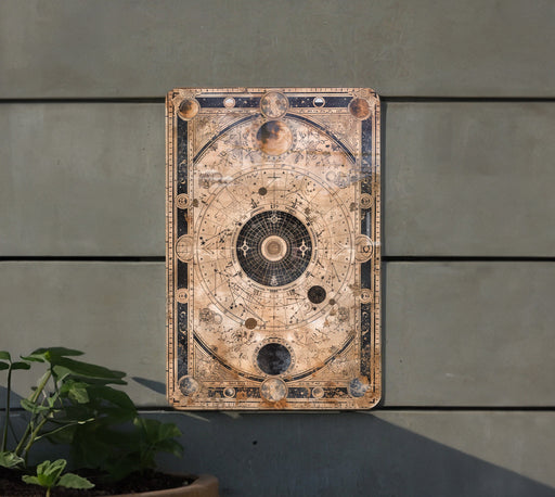 a metal plaque mounted to the side of a building