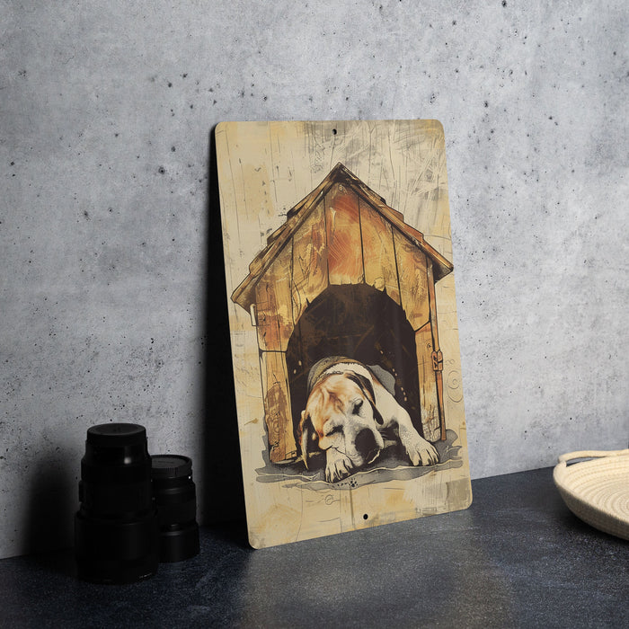 a picture of a dog laying in a dog house