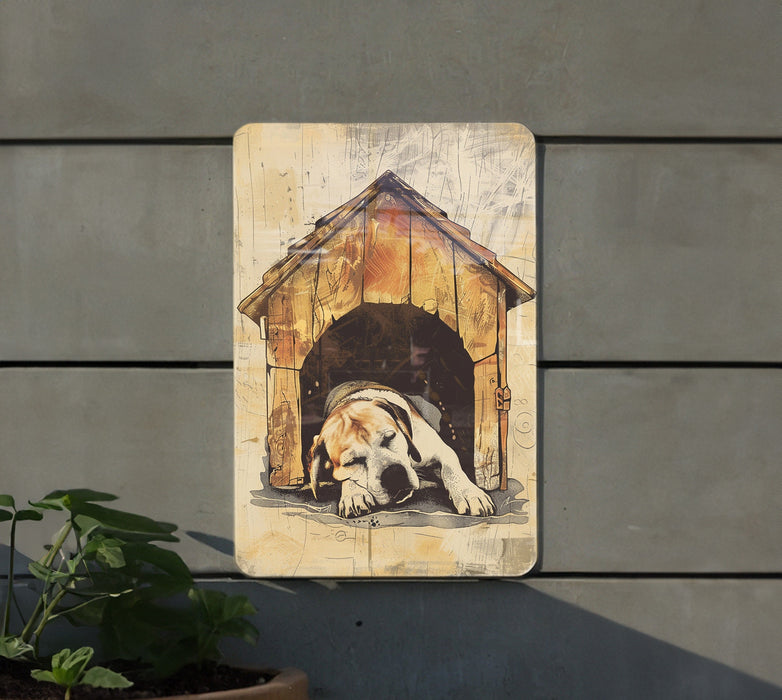 a picture of a dog laying in a dog house