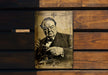a painting of a man holding a gun