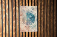 a picture of a clock on a wooden wall