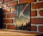 a picture of a shooting star on a brick wall