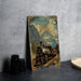 a painting of a train on a table