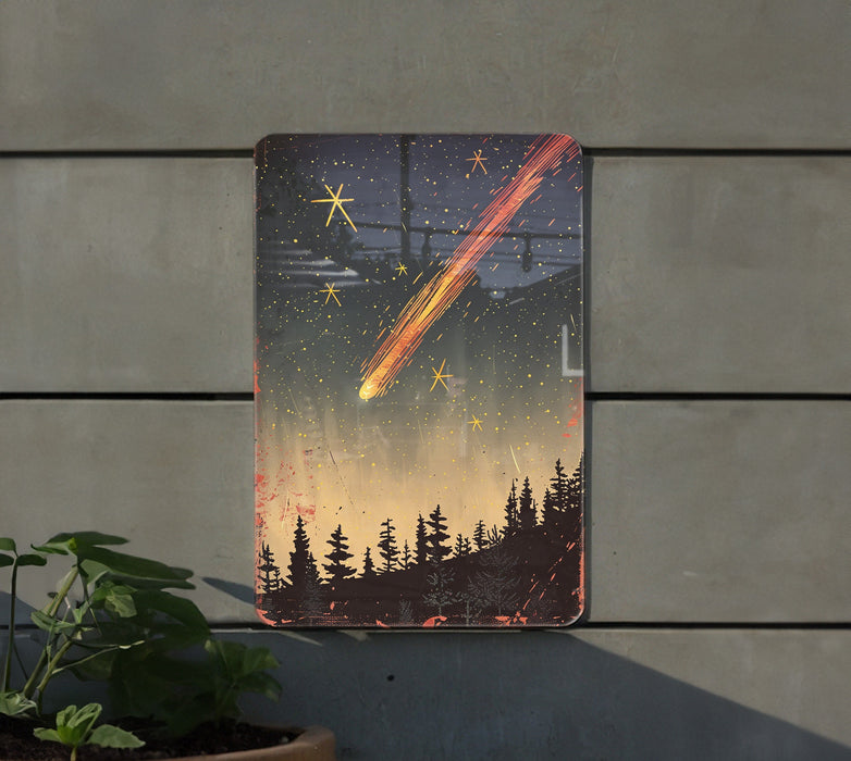 a painting of a shooting star in the sky