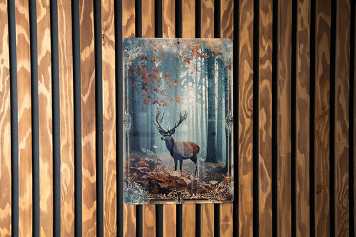 a picture of a deer standing in a forest