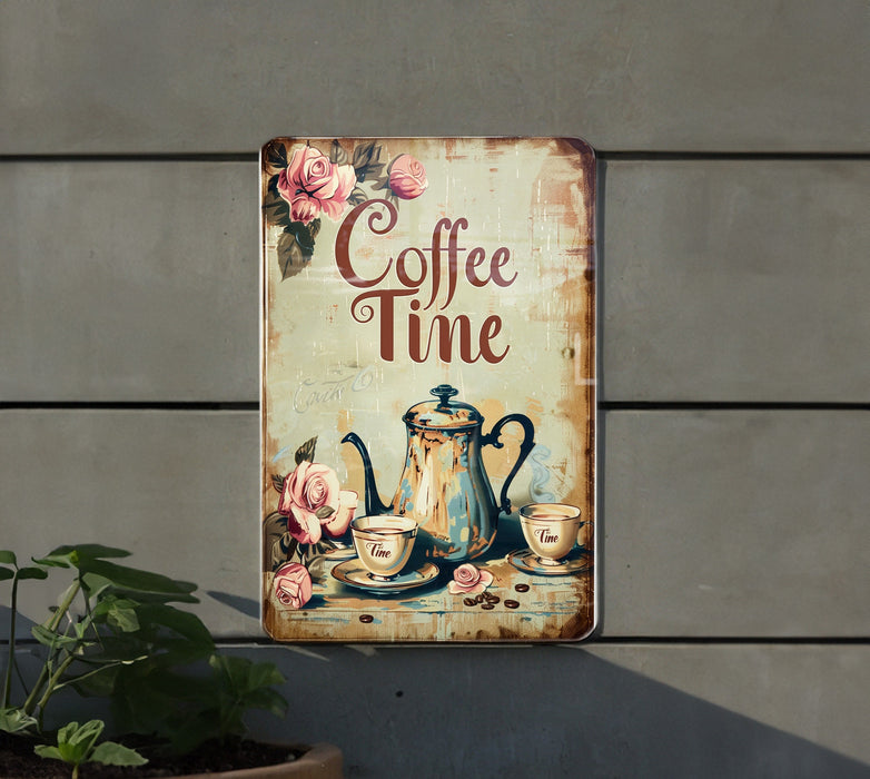 a sign that says coffee time on it