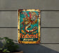 a sign on the side of a building that says feathered serpent