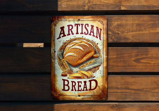 a sign that says artisan bread on it