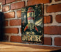 a sign on a brick wall that says sci - fi adventure
