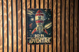 a wooden wall with a sign on it that says sci - fi adventure