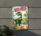 a metal sign that says dino land on it