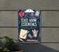 a sign on a wall that says class room essentials