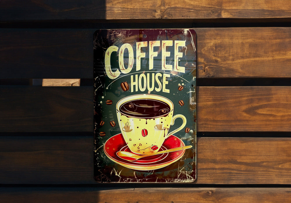 a sign that says coffee house on it