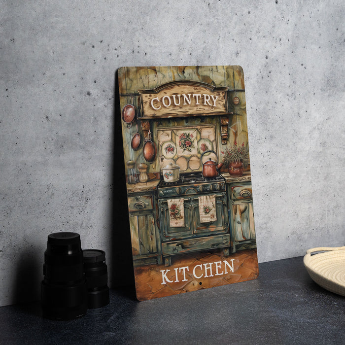 a painting of a country kitchen on a table