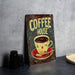 a sign that says coffee house with a cup of coffee