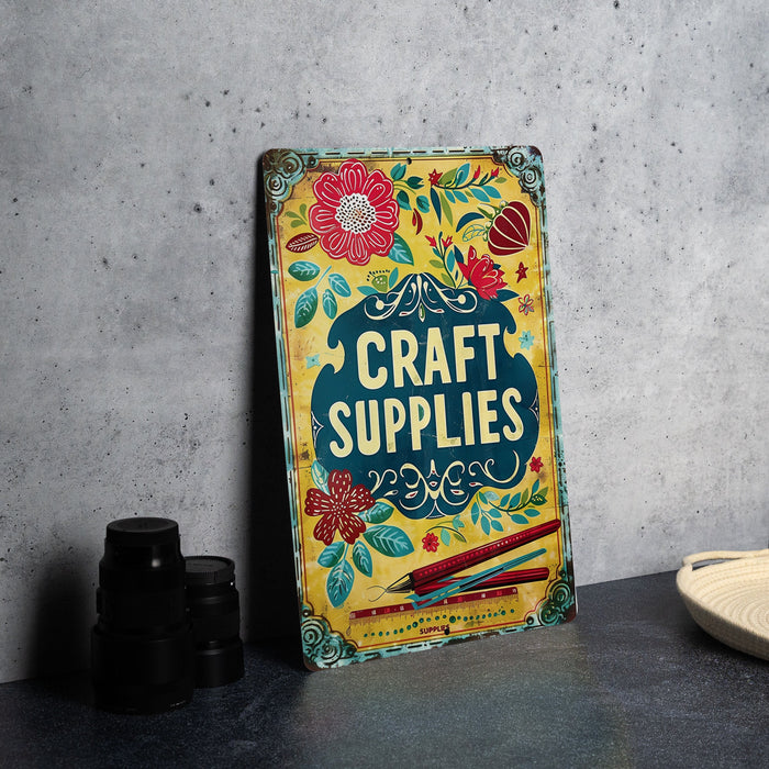 a picture of a sign that says craft supplies