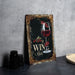 a wine bar sign with a glass of wine
