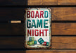 a sign that says board game night on it