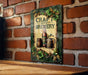a picture of a beer sign on a brick wall