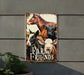 a farm friends sign hanging on a wall