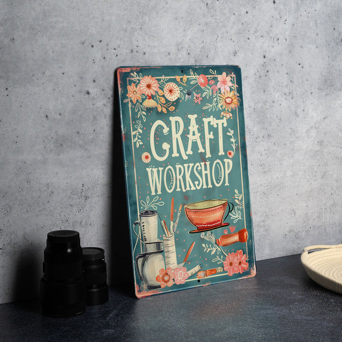 a picture of a sign that says craft workshop