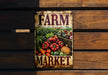 a sign that says farm market on it