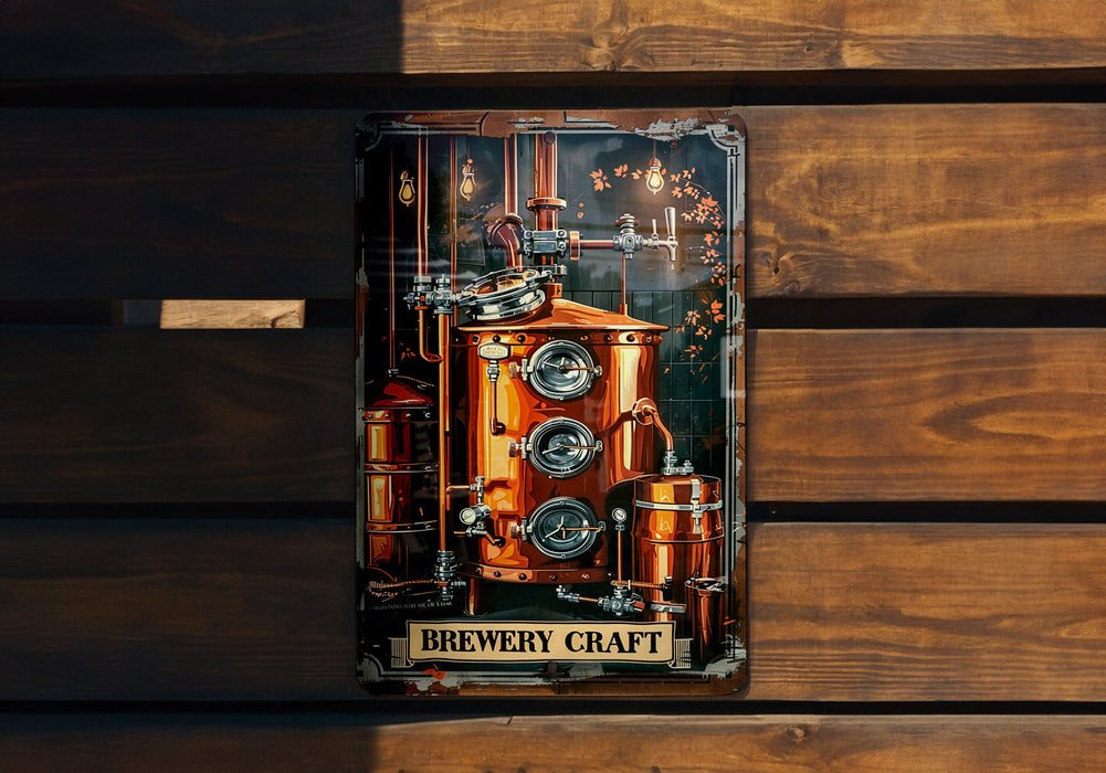 a picture of a beer craft on a wooden wall