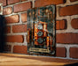 a picture of a brewery craft on a brick wall