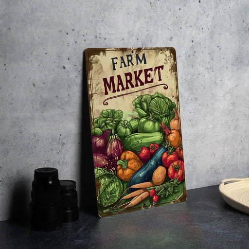 a picture of a sign that says farm market
