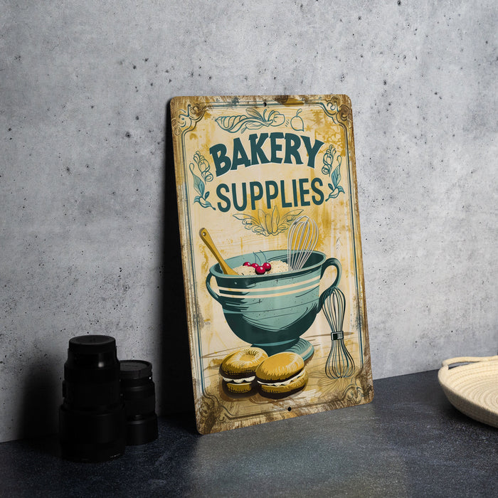 a sign that is on a table next to a plate