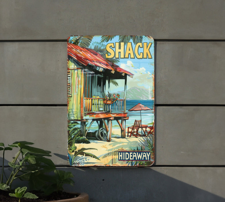 a picture of a shack on the side of a building
