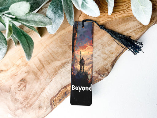 a bookmark with a picture of a man on a horse