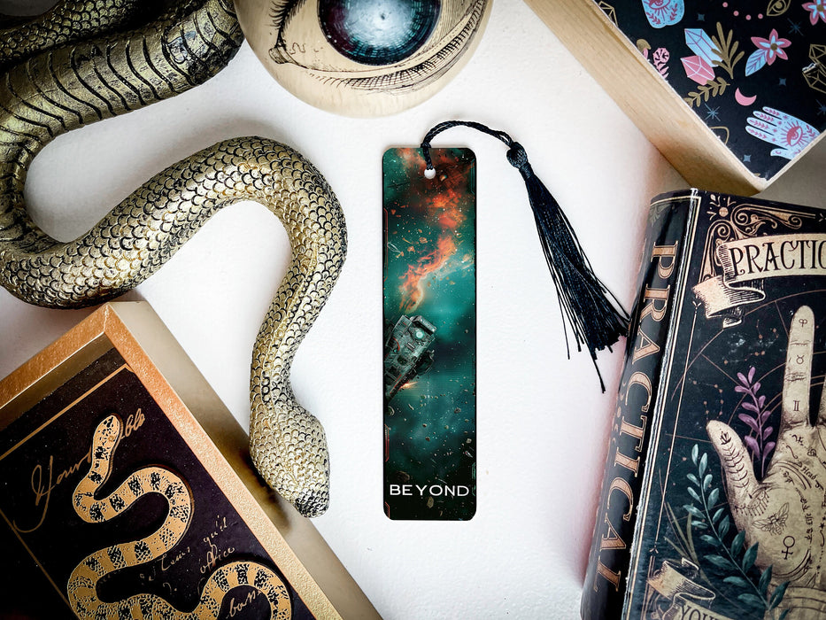 a bookmark with a picture of a snake on it