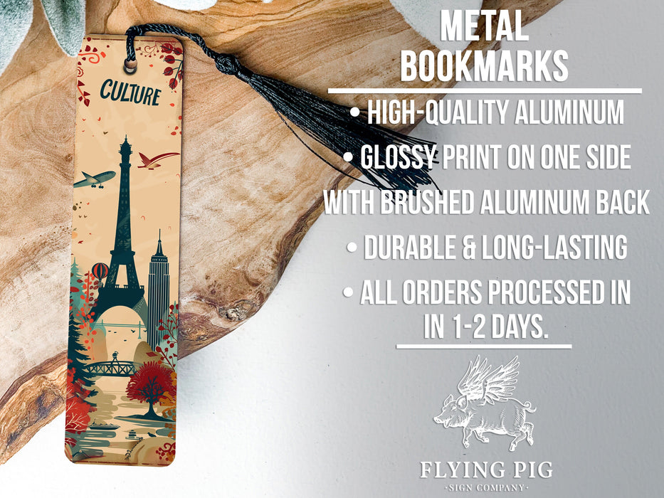 a bookmark with a picture of the eiffel tower on it