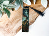 a bookmark with a picture of a train on it