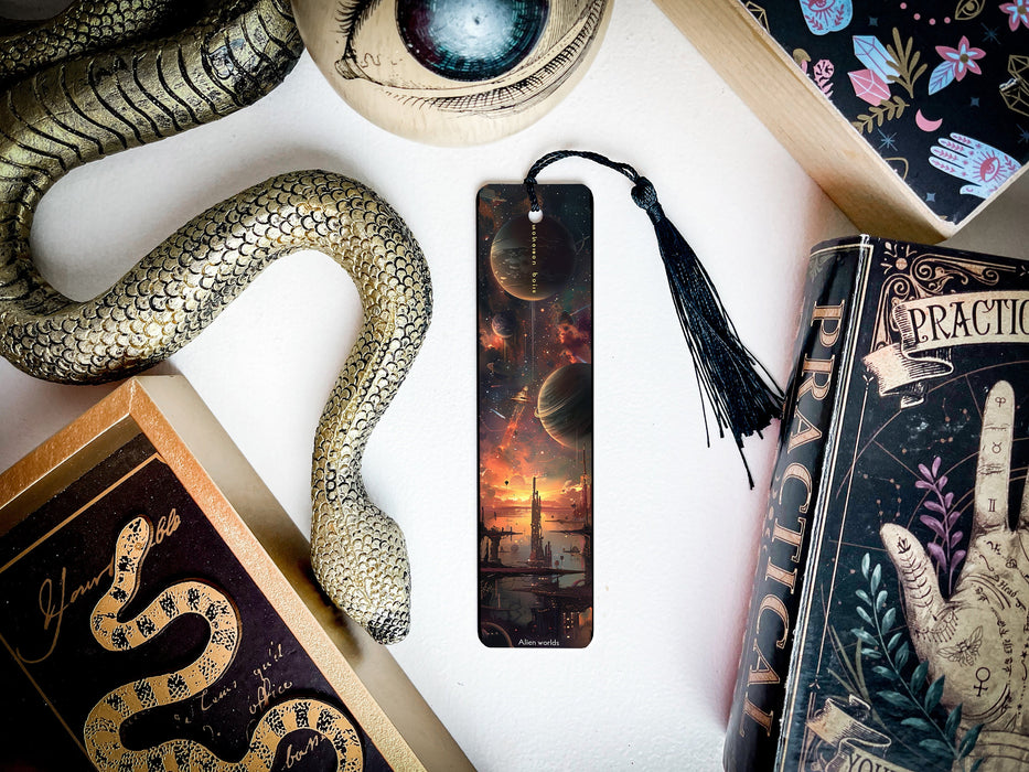 a bookmark with a picture of a snake on it