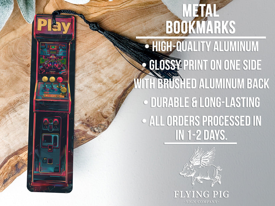 a close up of a pinball machine on a piece of wood