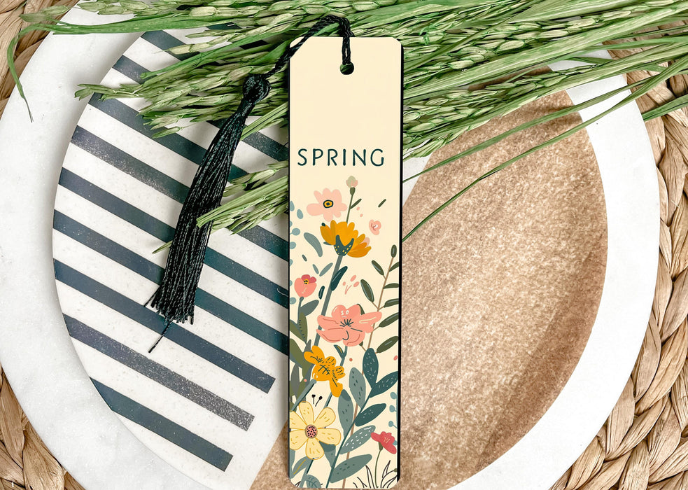 a bookmark with a floral design on it