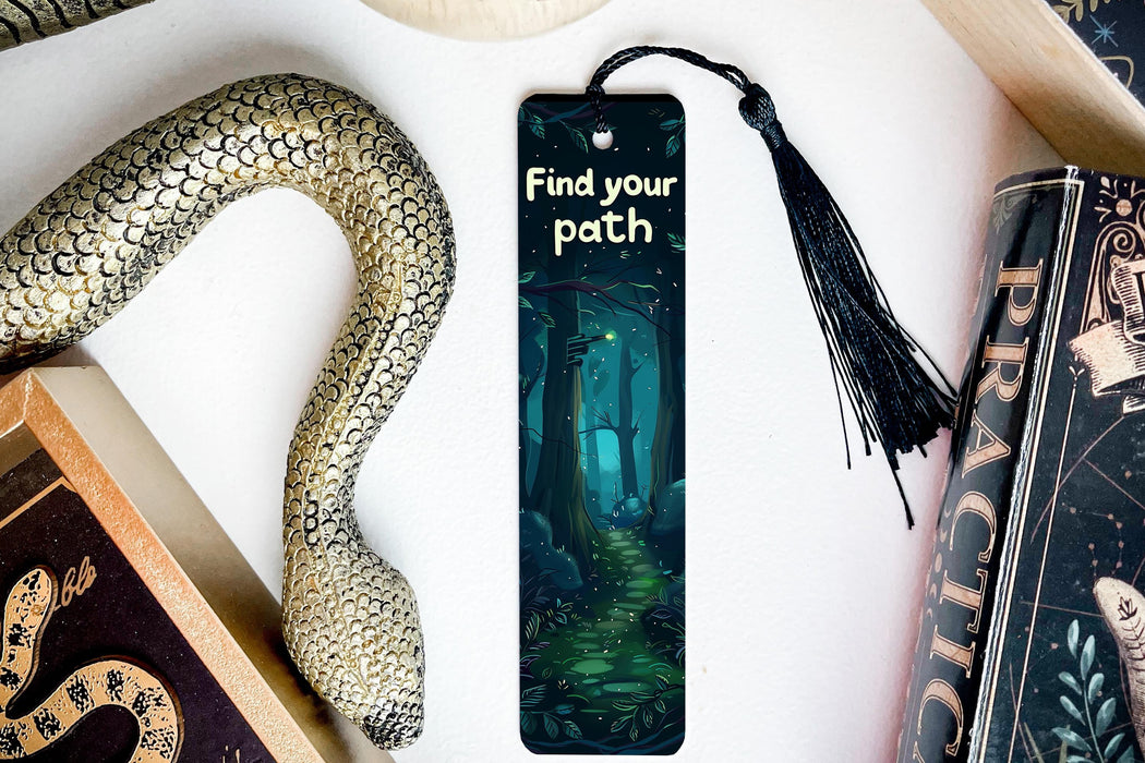 a bookmark with the words find your path on it